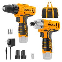 Combo taladro atornillador + taladro atornillador de impacto 12v Ingco CKLI1201