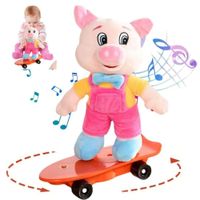 Cerdito de peluche en skate musical 360%