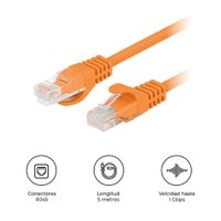 Cable Patch Cords Seisa Utp Cat.6E Xjl-5M 5 Mts Amarillo