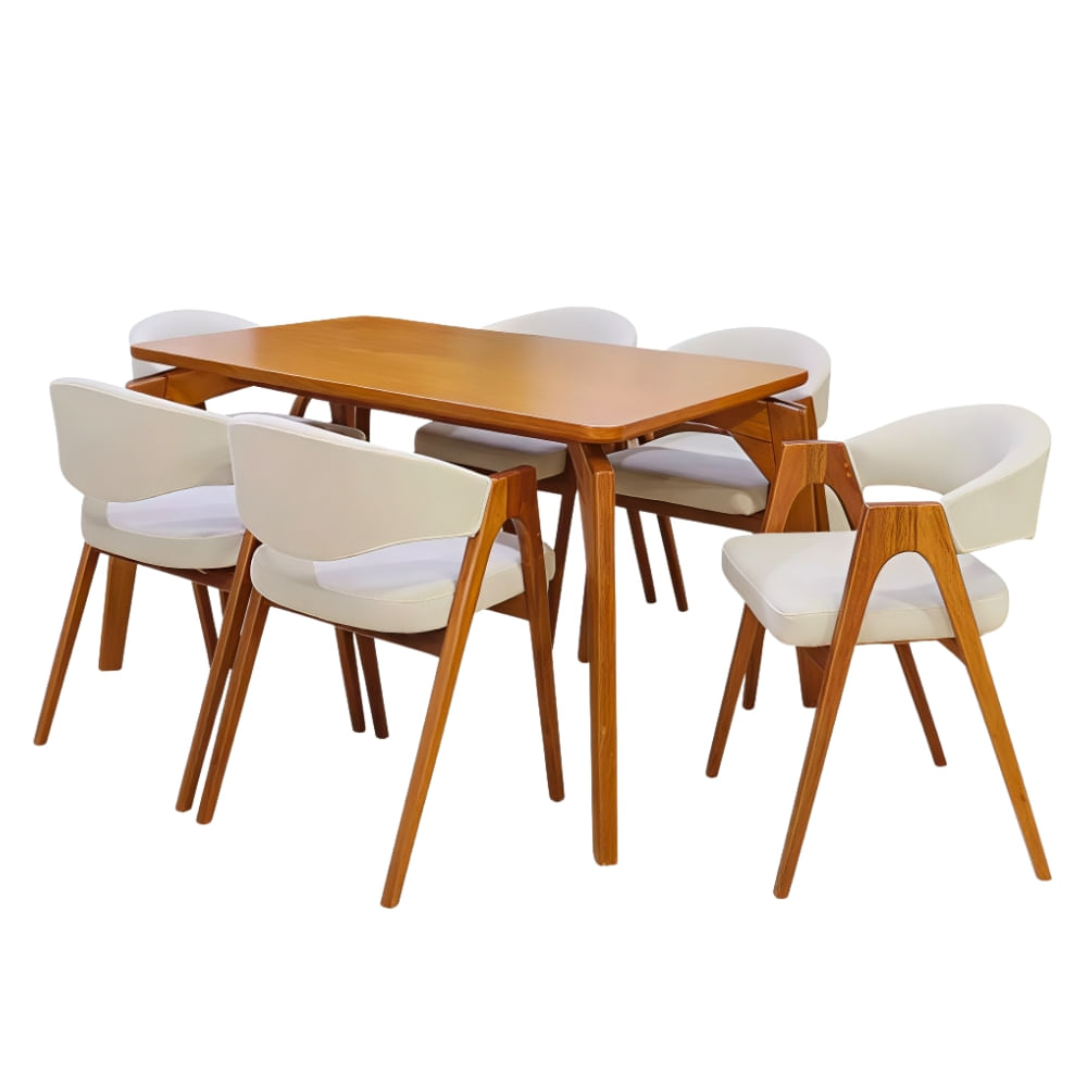 Juego de Comedor Ébano 6 Sillas Madera Tornillo