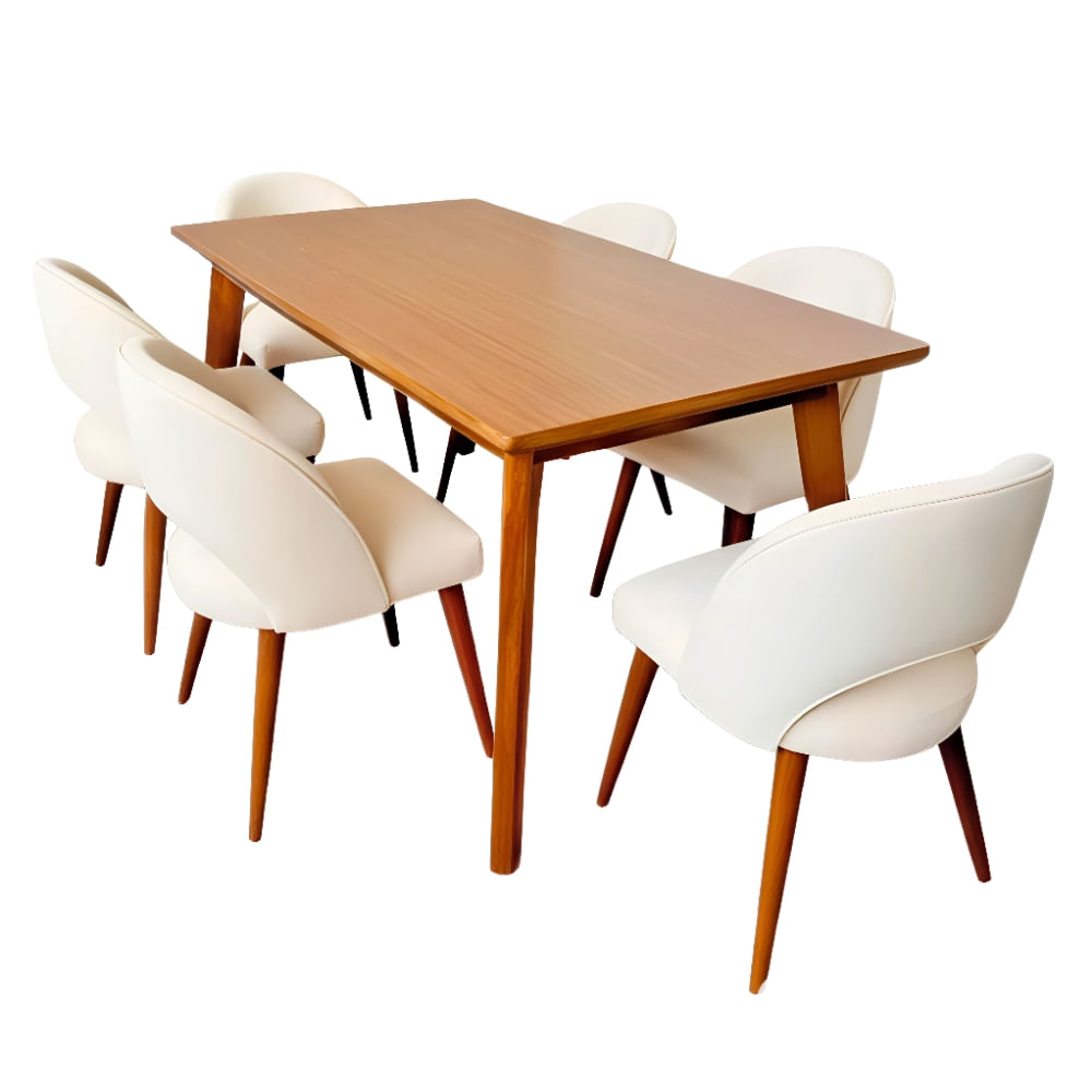 Juego de Comedor Madisom 6 Sillas Madera Tornillo