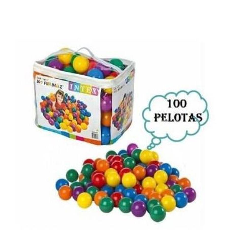 100 Pelotas de Estimulación Intex Multicolor para Bebé 8 cm