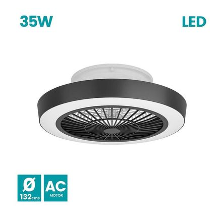 Ventilador Y Luz Sazan Blanco-negro Ventilador Y Luz Sazan Blanco-negro