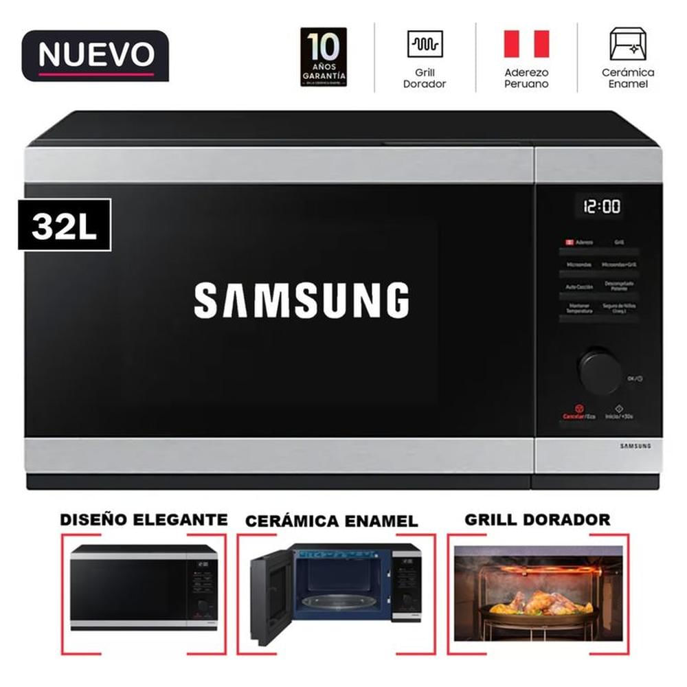 Horno Microondas Samsung 32 LT C/Dorador MG32DG4524ATPE Horno Microondas Samsung 32 LT C/Dorador MG32DG4524ATPE