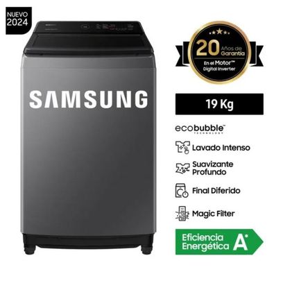 LAVADORA SAMSUNG WA19CG6441BDPE ECOBUBBLE 19KG GRIS OSCURO LAVADORA SAMSUNG WA19CG6441BDPE ECOBUBBLE 19KG GRIS OSCURO