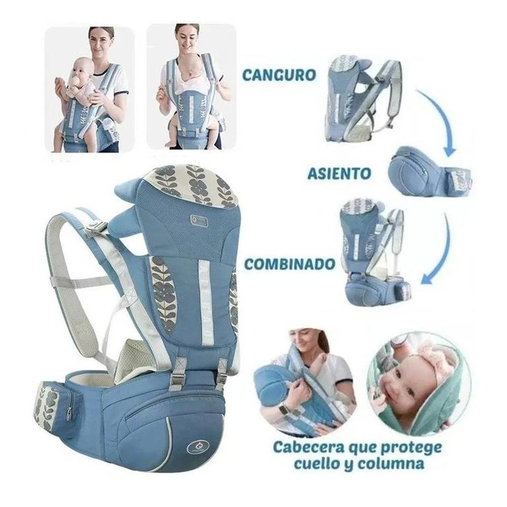 Canguro ergonómico Flores con Bolsillos