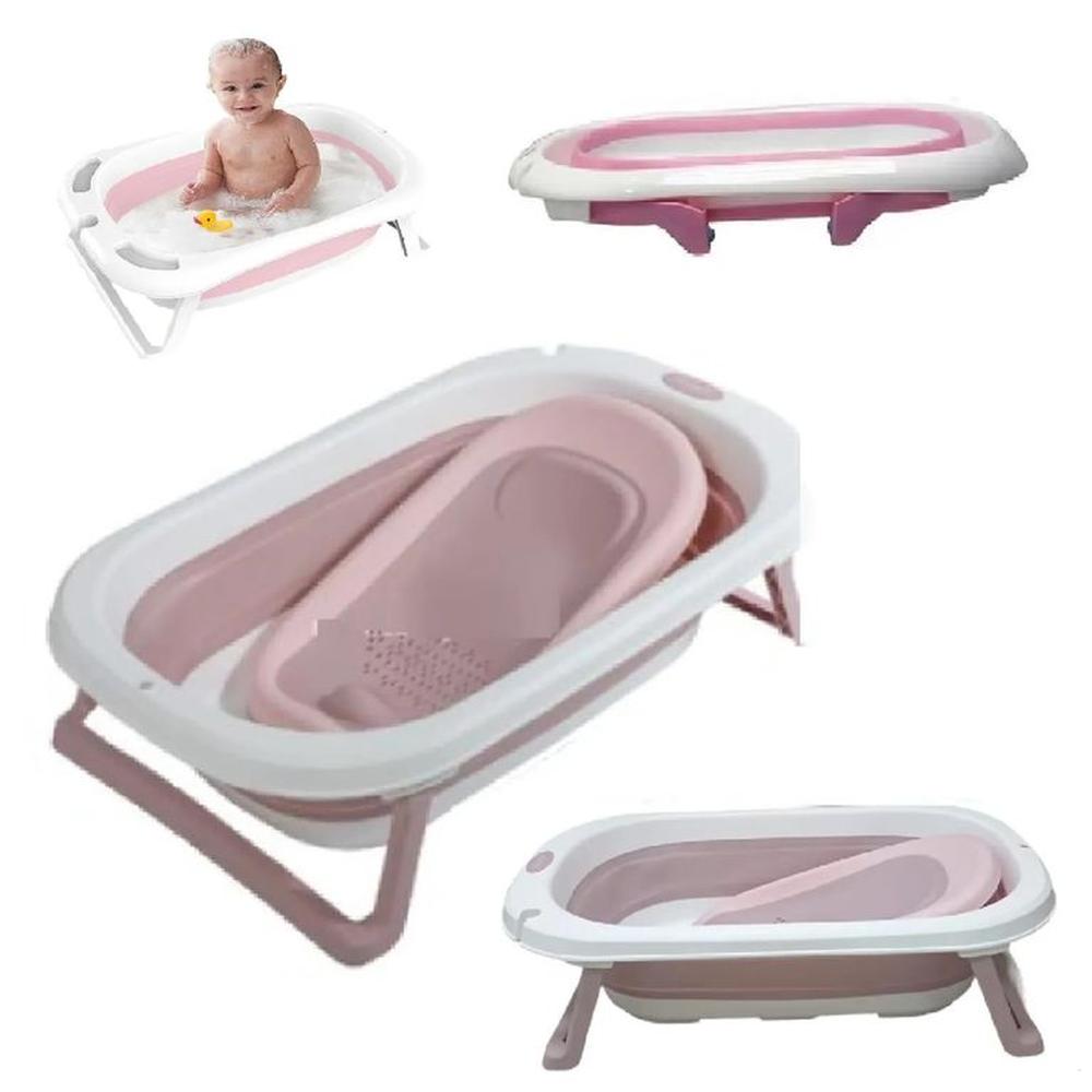 Tina Bañera Plegable Base Antidesizante Lala- Rosado