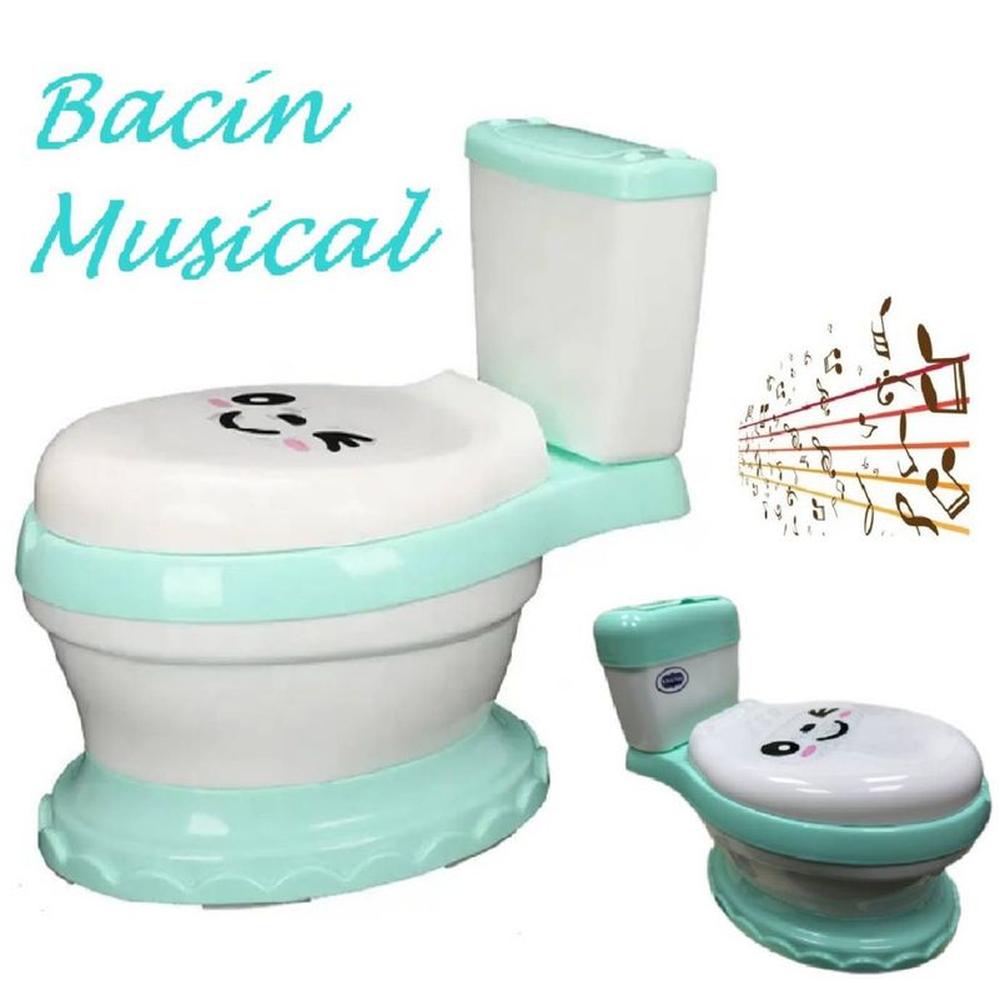 Bacín Musical con Asiento de Esponja Suave Ergonómico Verde