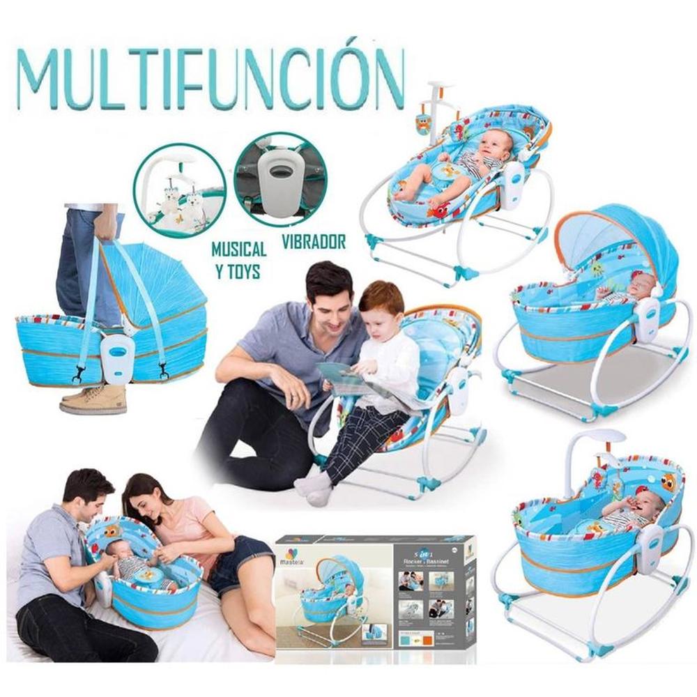 Moisés 6 en 1 Portátil con ruedas Azul