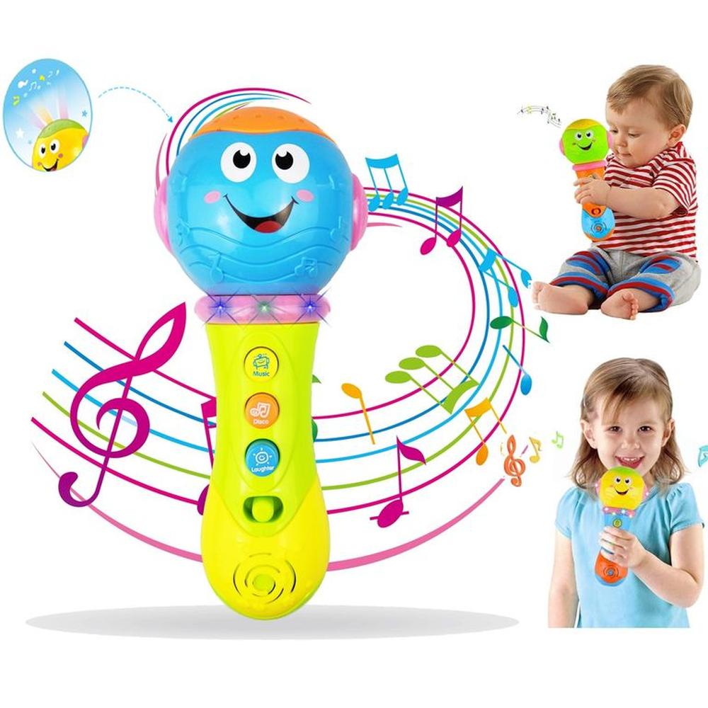 Micrófono de proyección de luz con luces y música