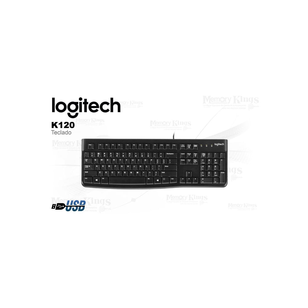 Teclado Logitech K120 USB: diseño ergonómico, duradero y conexión rápida para pc y laptop