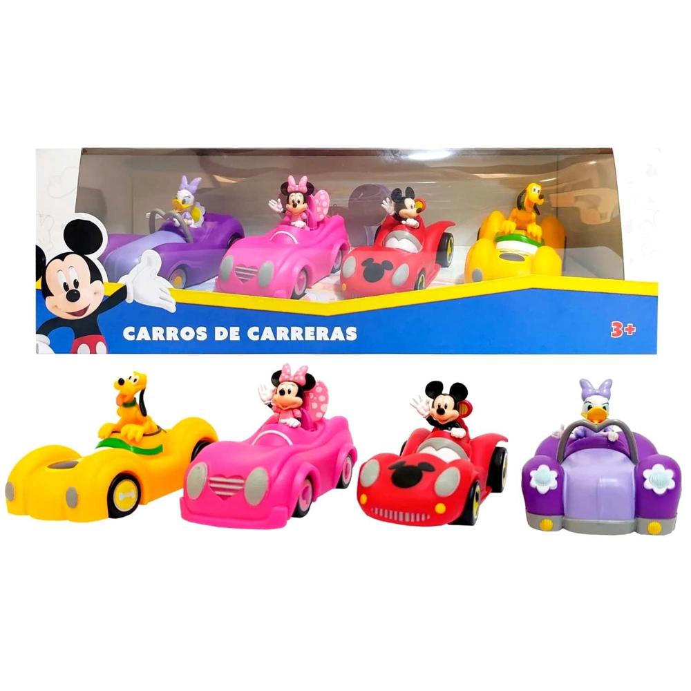 Juguete Set de Vehículos Mickey Mouse y sus Amigos 4pcs MV-4P