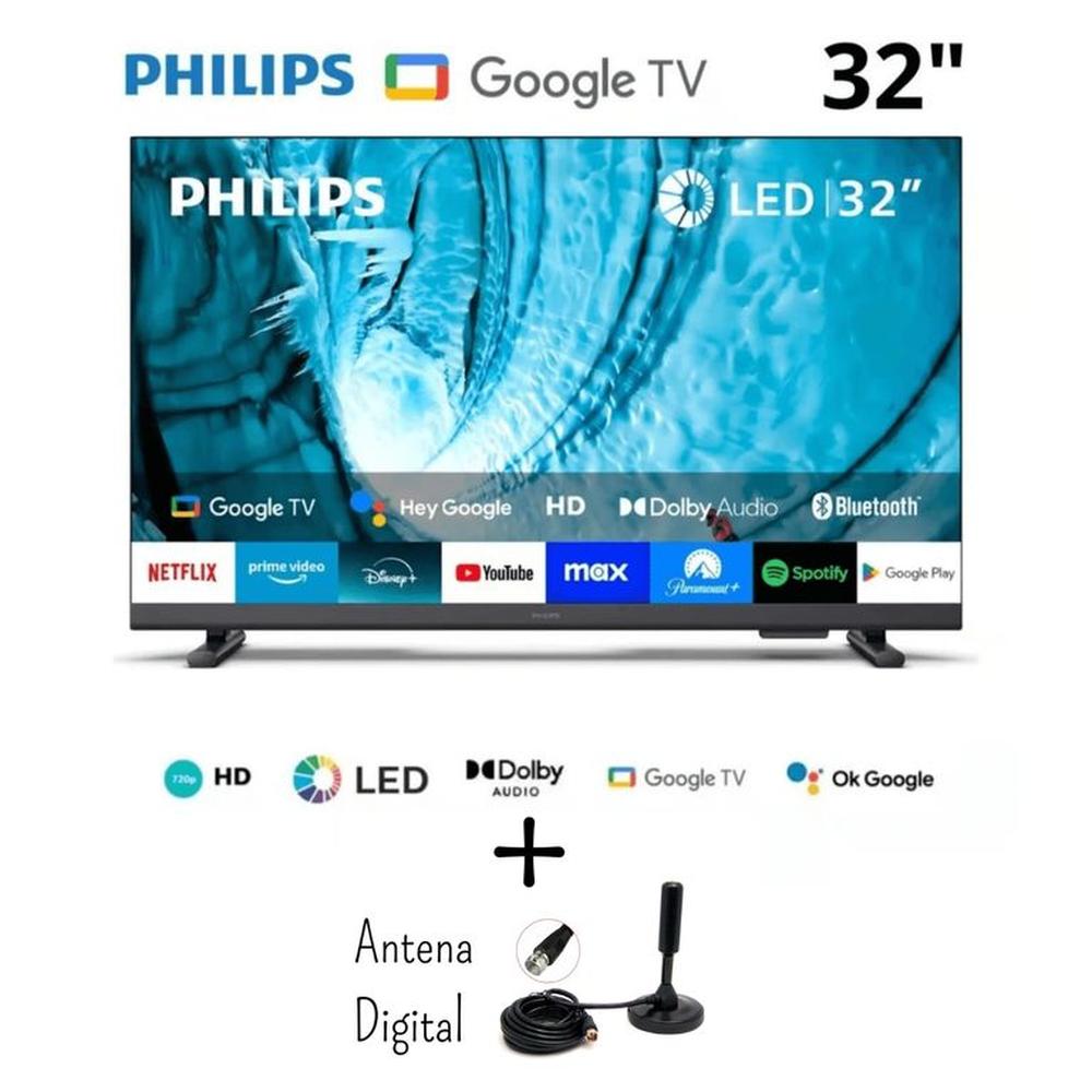 Televisor Smart PHILIPS HD 32 Google TV 32PHD6909 con antena digital Televisor Smart PHILIPS HD 32 Google TV 32PHD6909 con antena digital