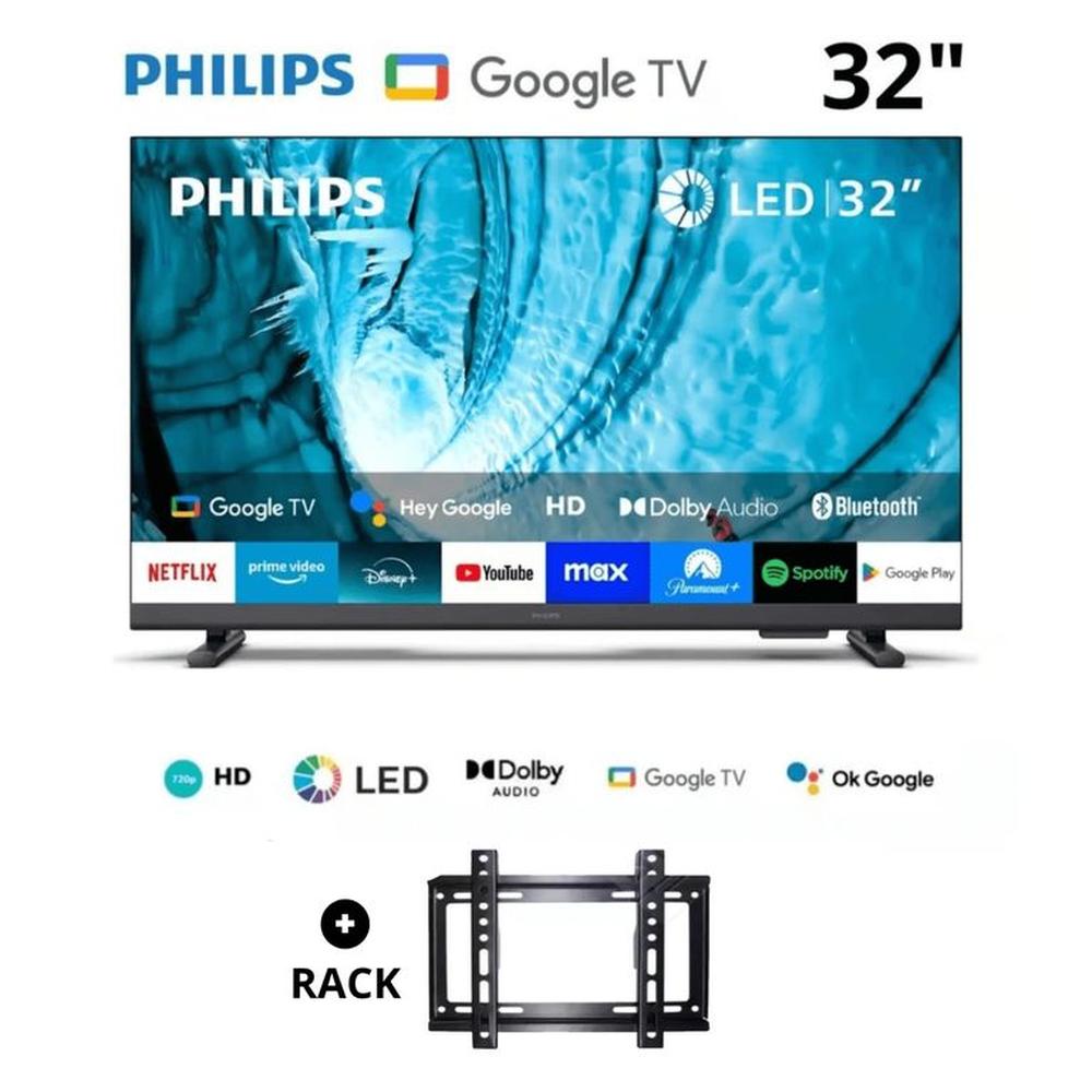 Televisor Smart PHILIPS HD 32 Google TV 32PHD6909 + rack Televisor Smart PHILIPS HD 32 Google TV 32PHD6909 + rack