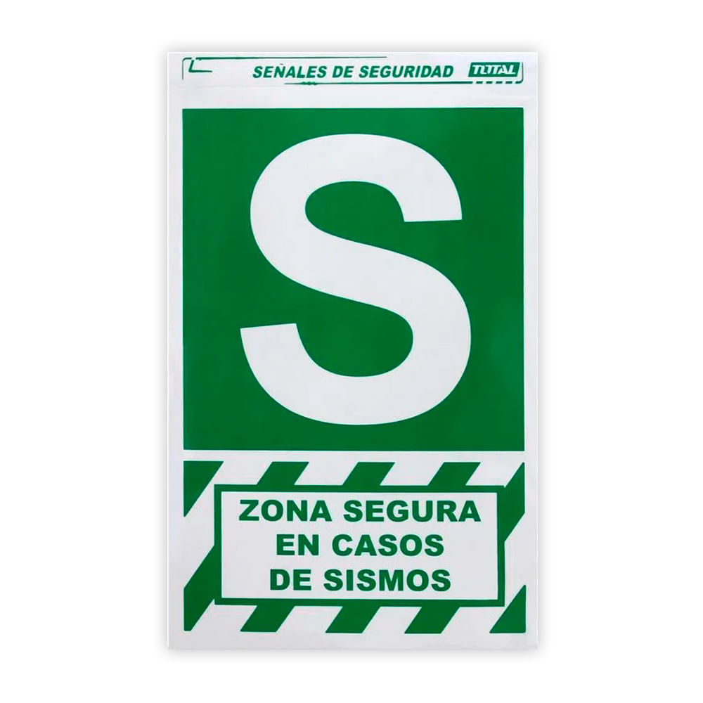 Señal de Zona Segura en caso de Sismos Papel Verde 20x30 cm