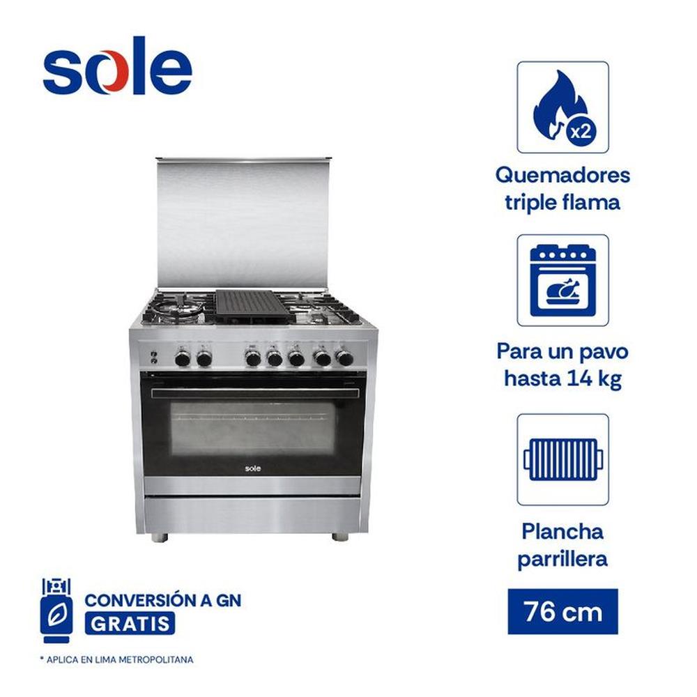 Cocina De Pie Sole Bali Glp 76 Cm 5 Hornillas
