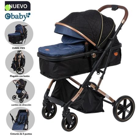 Coche Cuna Moisés de Lujo SATURNO  EB126-1 Azul