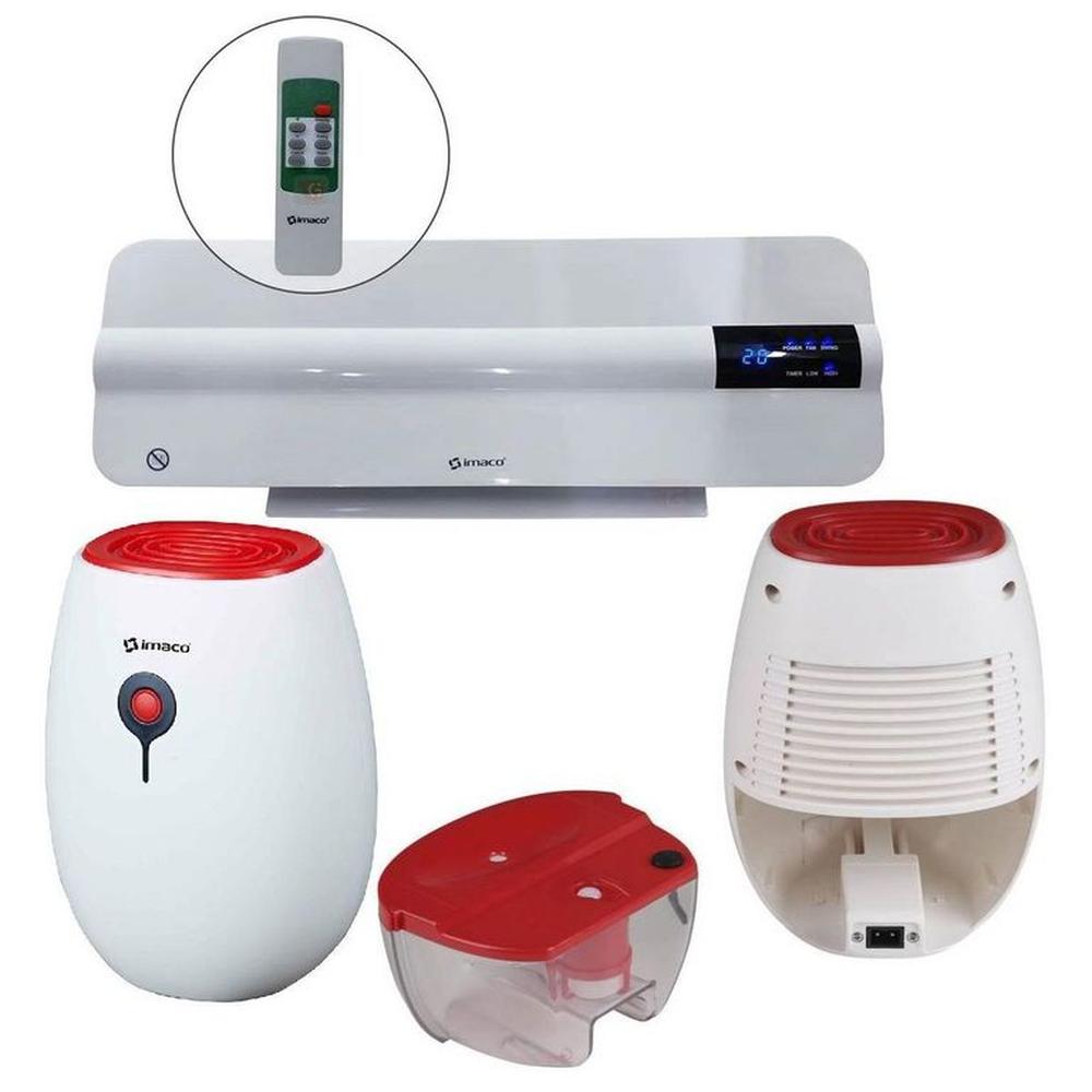 Combo Calentador de Pared 2000W Imaco y Deshumedecedor Portátil 500ml