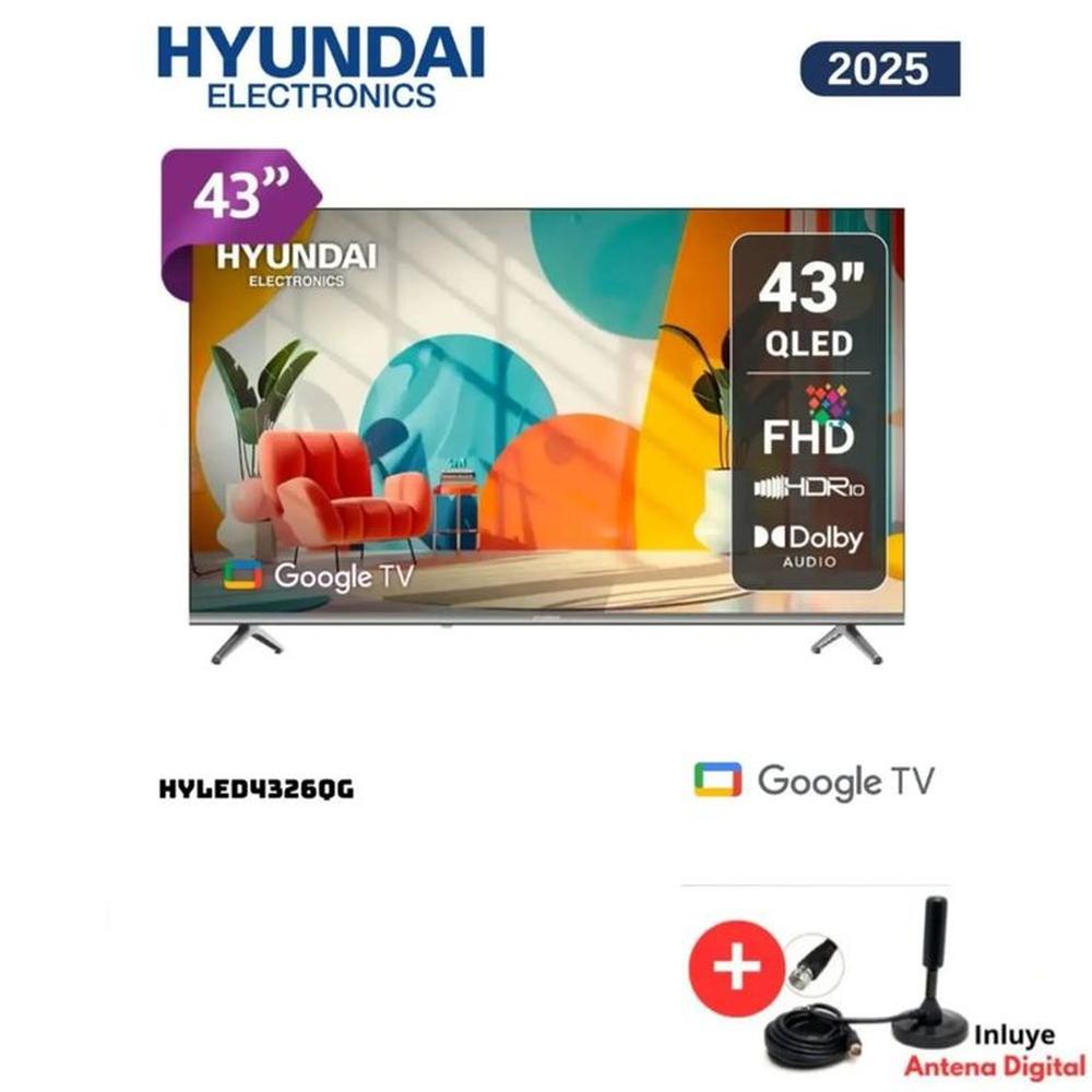 TELEVISOR SMART TV HYUNDAI QLED 43 HYLED4326QG Antena Digital