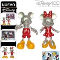 Set de Figuras Articulables Mickey y Minnie Platinado