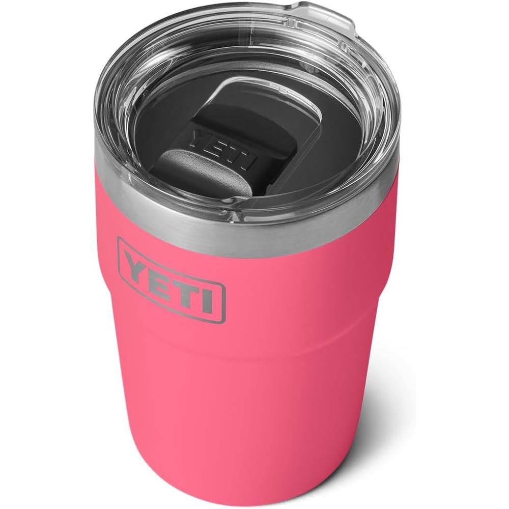 YETI Rambler Vaso de 16 oz de acero inoxidable con tapa MagSlider color rosa