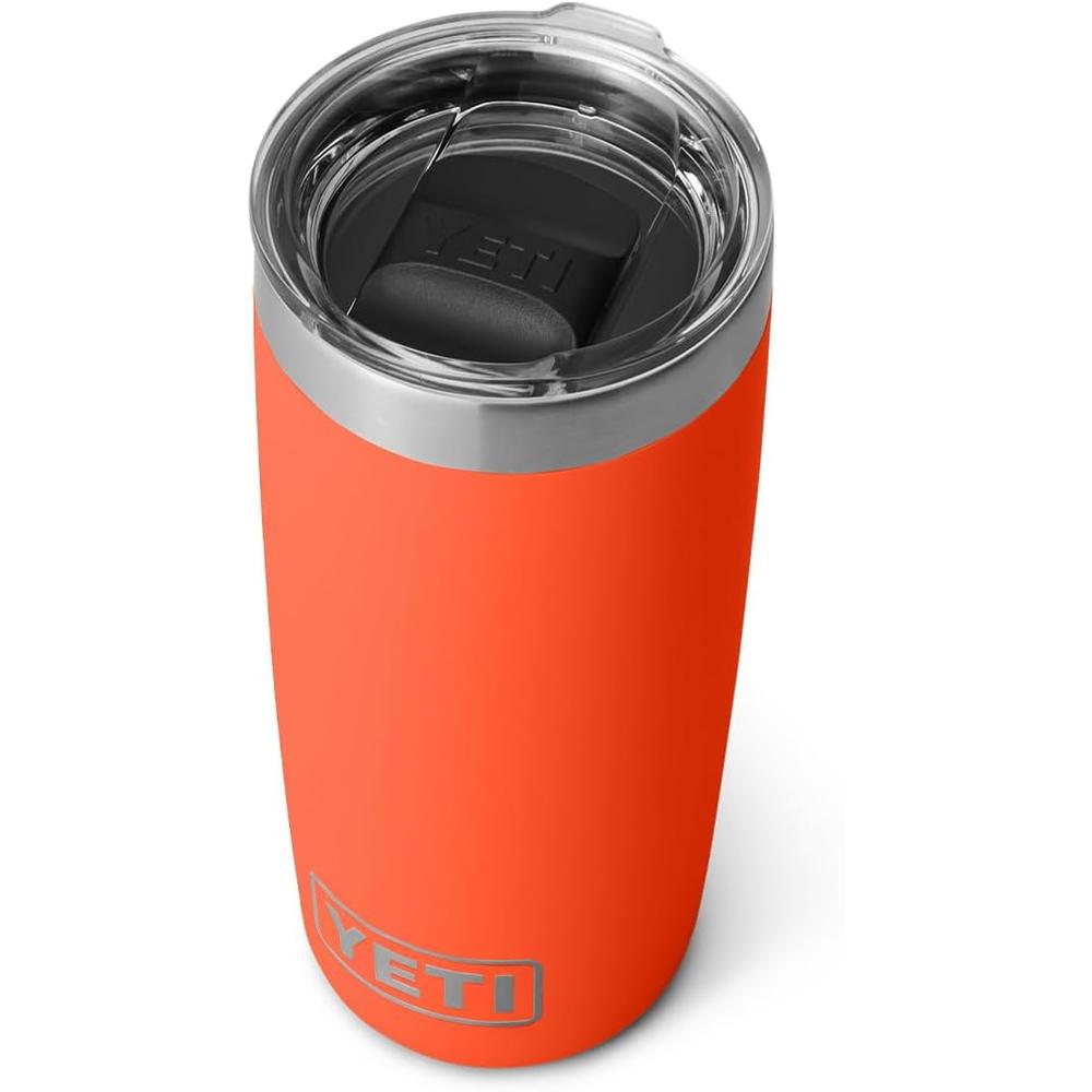 YETI Rambler Vaso de 10 oz de acero inoxidable y tapa MagSlider color naranja