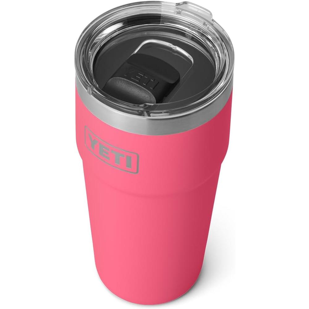 YETI Rambler Vaso de 20 oz de acero inoxidable y tapa MagSlider color rosa