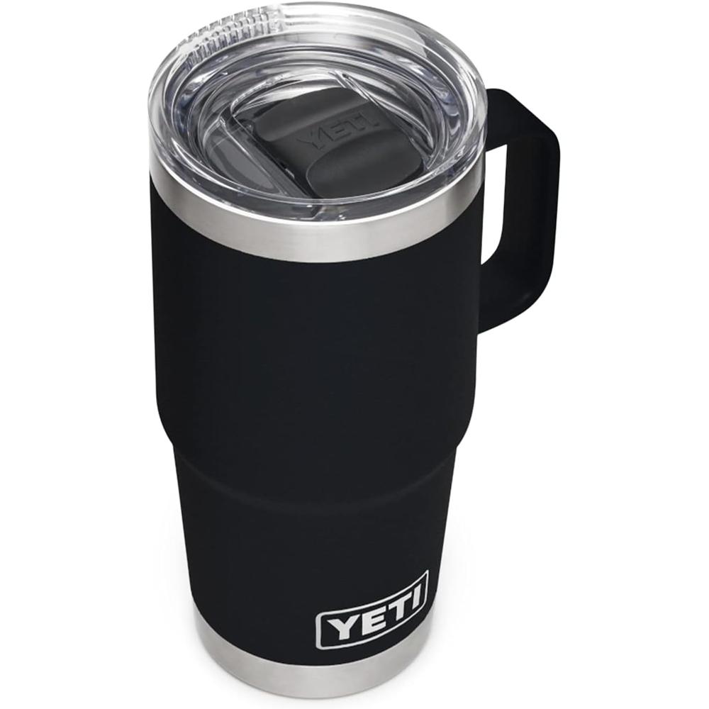 YETI Rambler Vaso de 20 oz de acero inoxidable y tapa Stronghold color negro