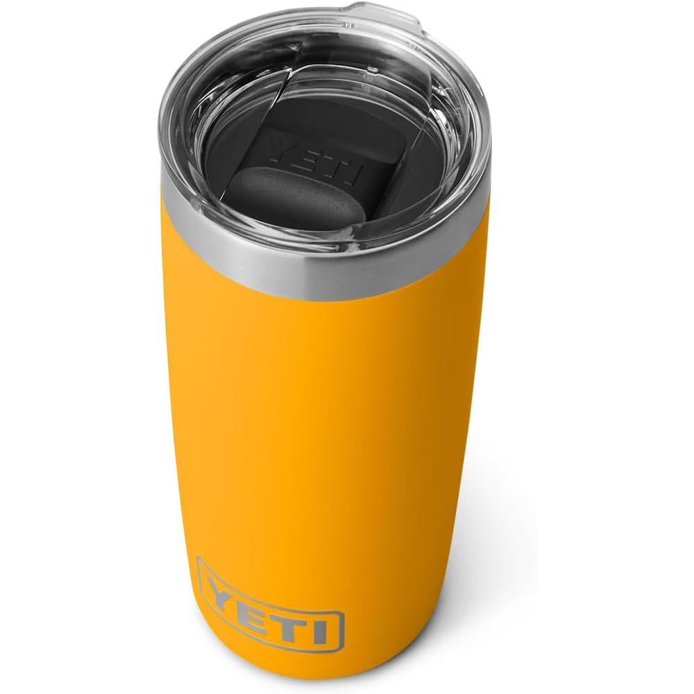 YETI Rambler Vaso de 10 oz de acero inoxidable y tapa MagSlider color anaranjado