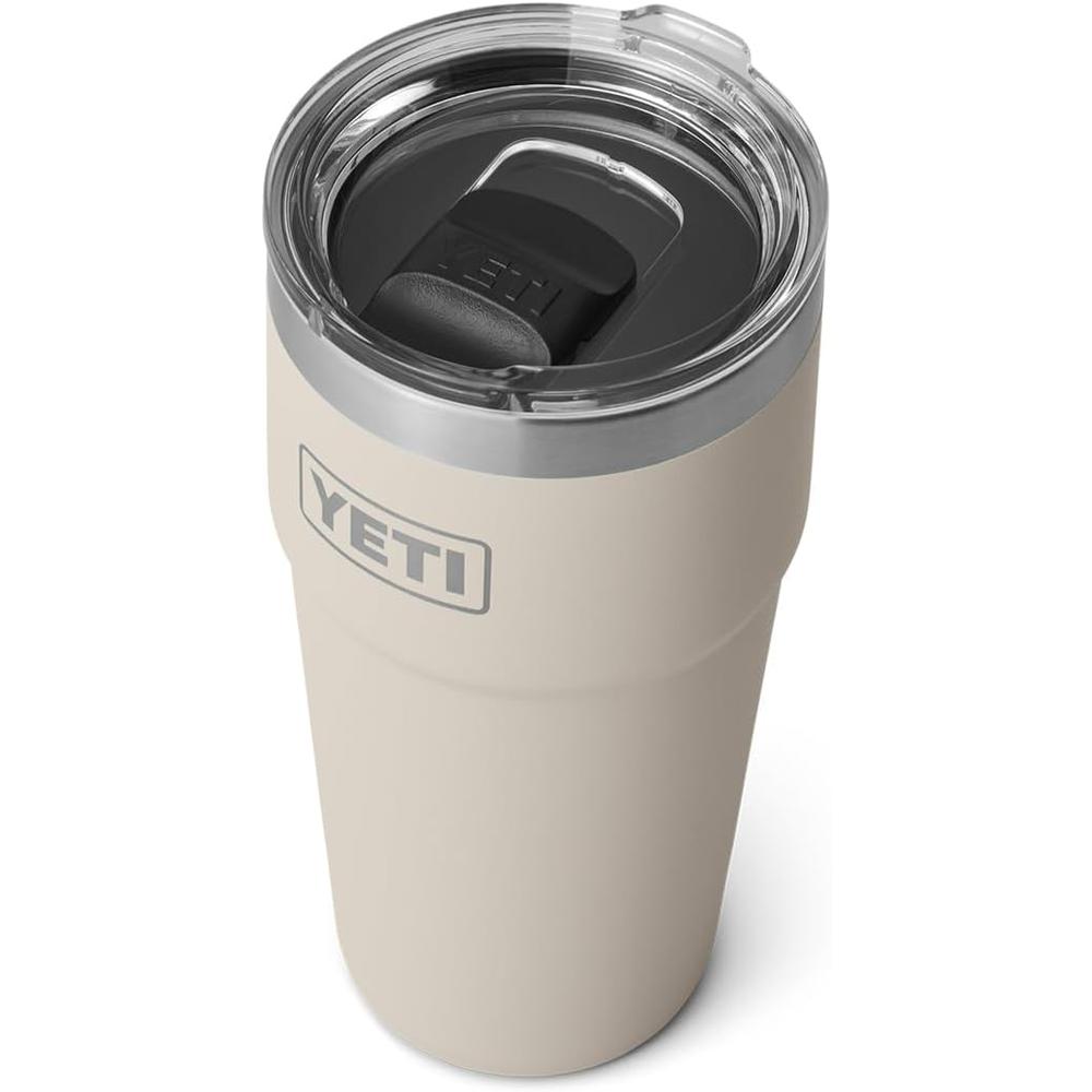 YETI Rambler Vaso de 20 oz de acero inoxidable y tapa MagSlider color crema