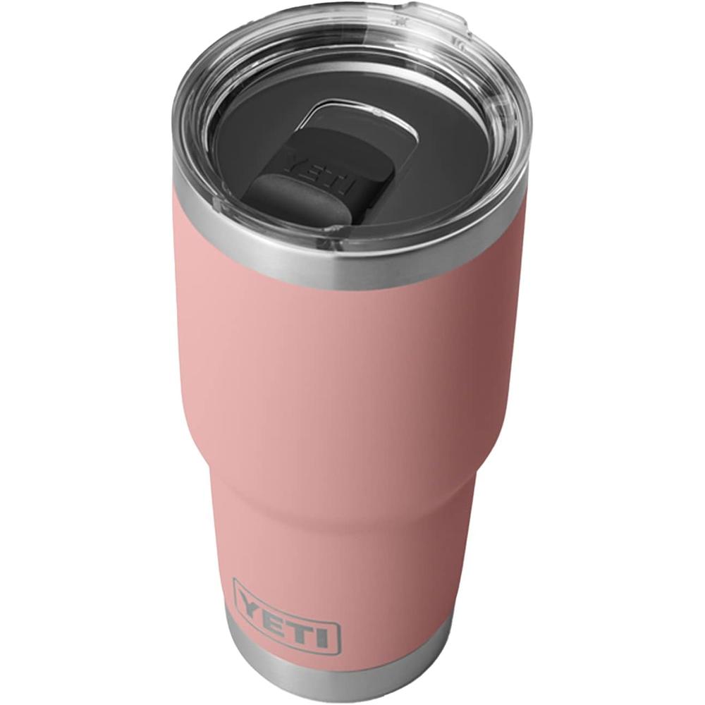 YETI Rambler Vaso de 30 oz de acero inoxidable y tapa MagSlider color rosa