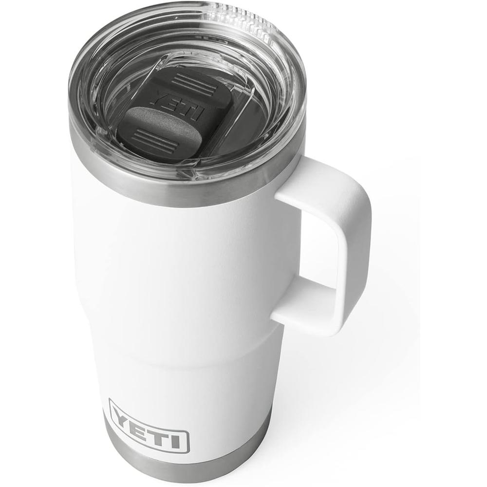 YETI Rambler Vaso de 20 oz de acero inoxidable y tapa Stronghold color blanco