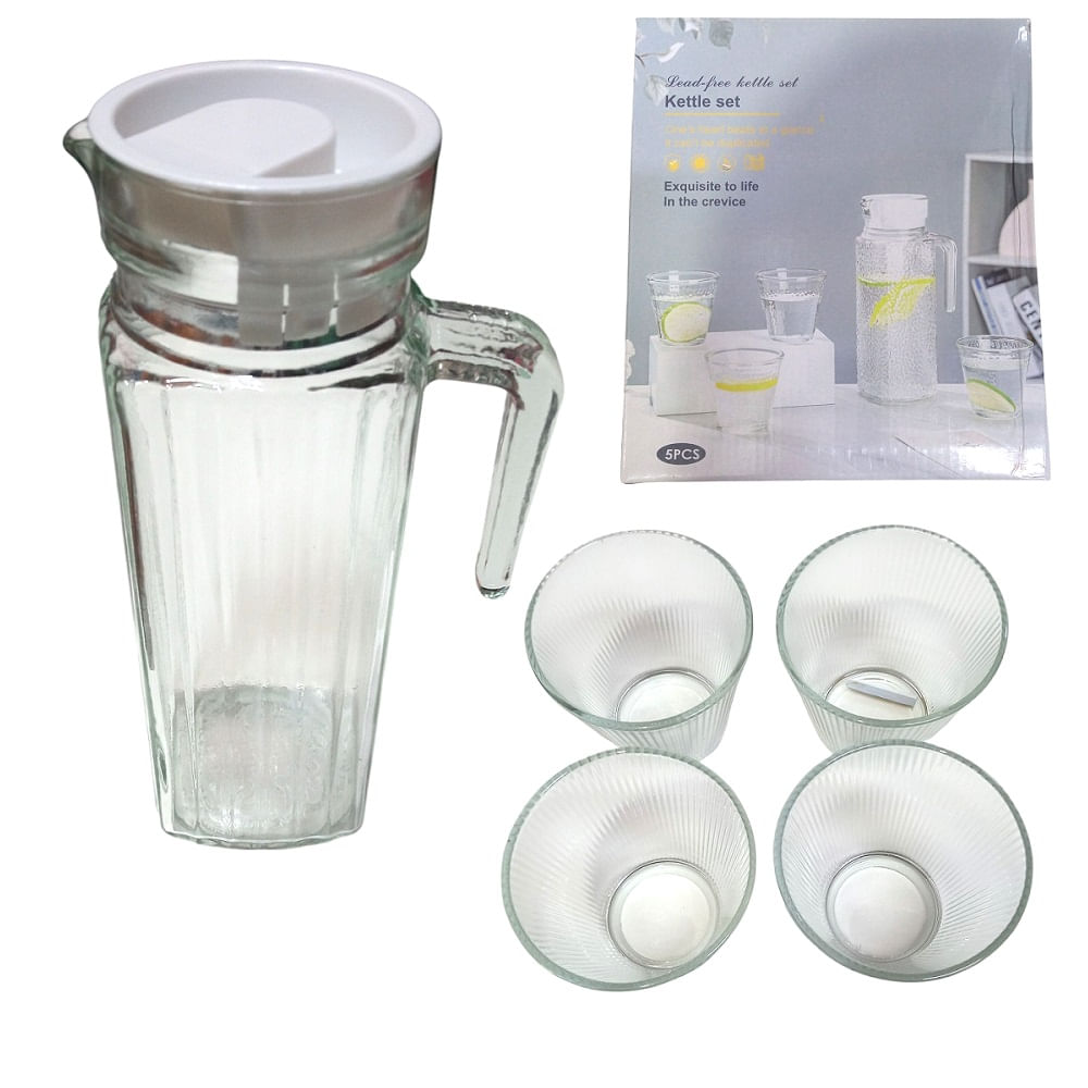 Juego de 1 Jarra 100ml y 4 Vasos y Pcs