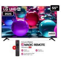 Televisor Lg 55 Pulg Ultra HD 4K AI ThinQ 55UA7300 Modelo 2025- Negro + Magic