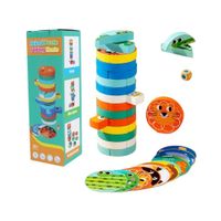 Juego de Apilar Jenga Animalitos de Madera para Niños