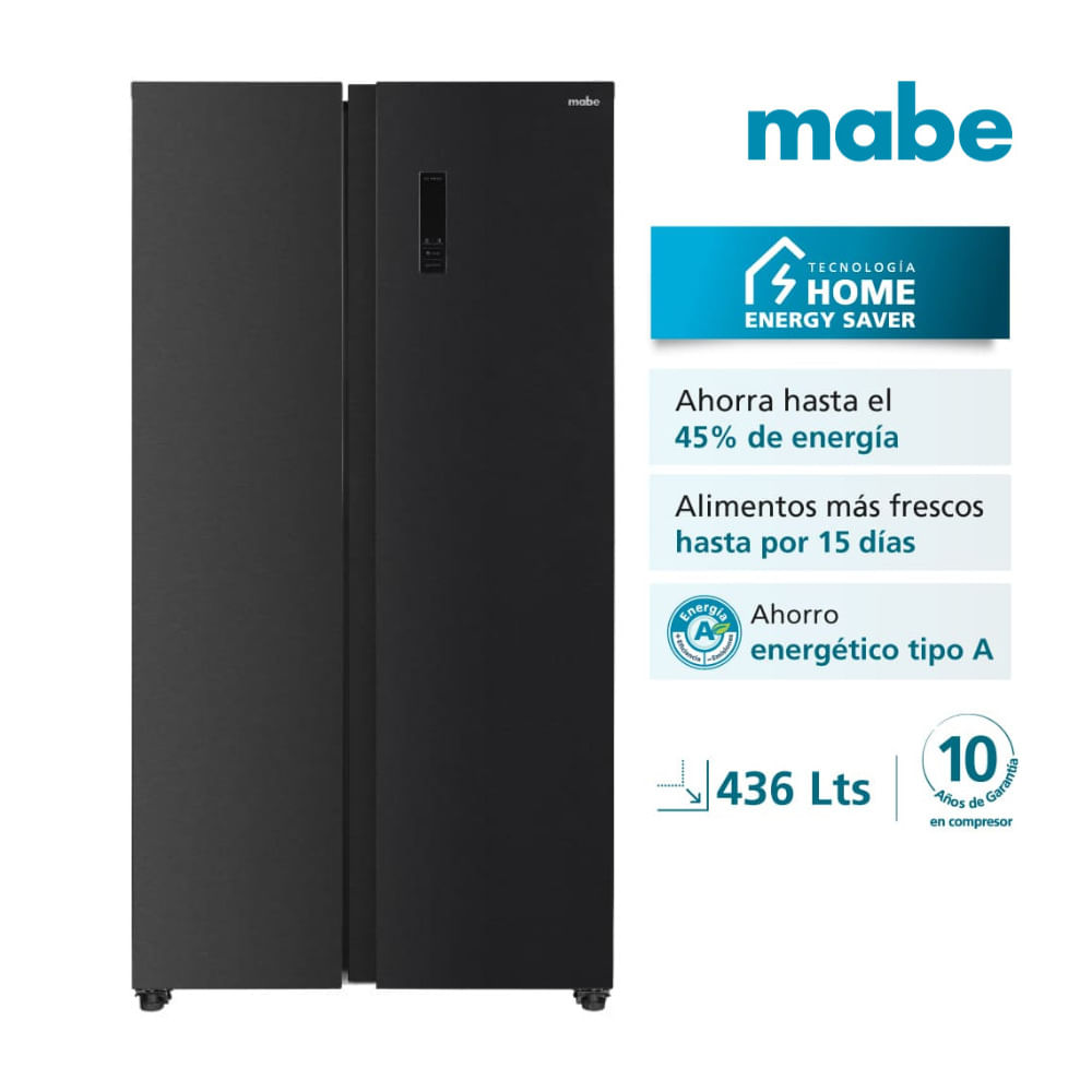 Refrigeradora Mabe Automático Black steel 436L