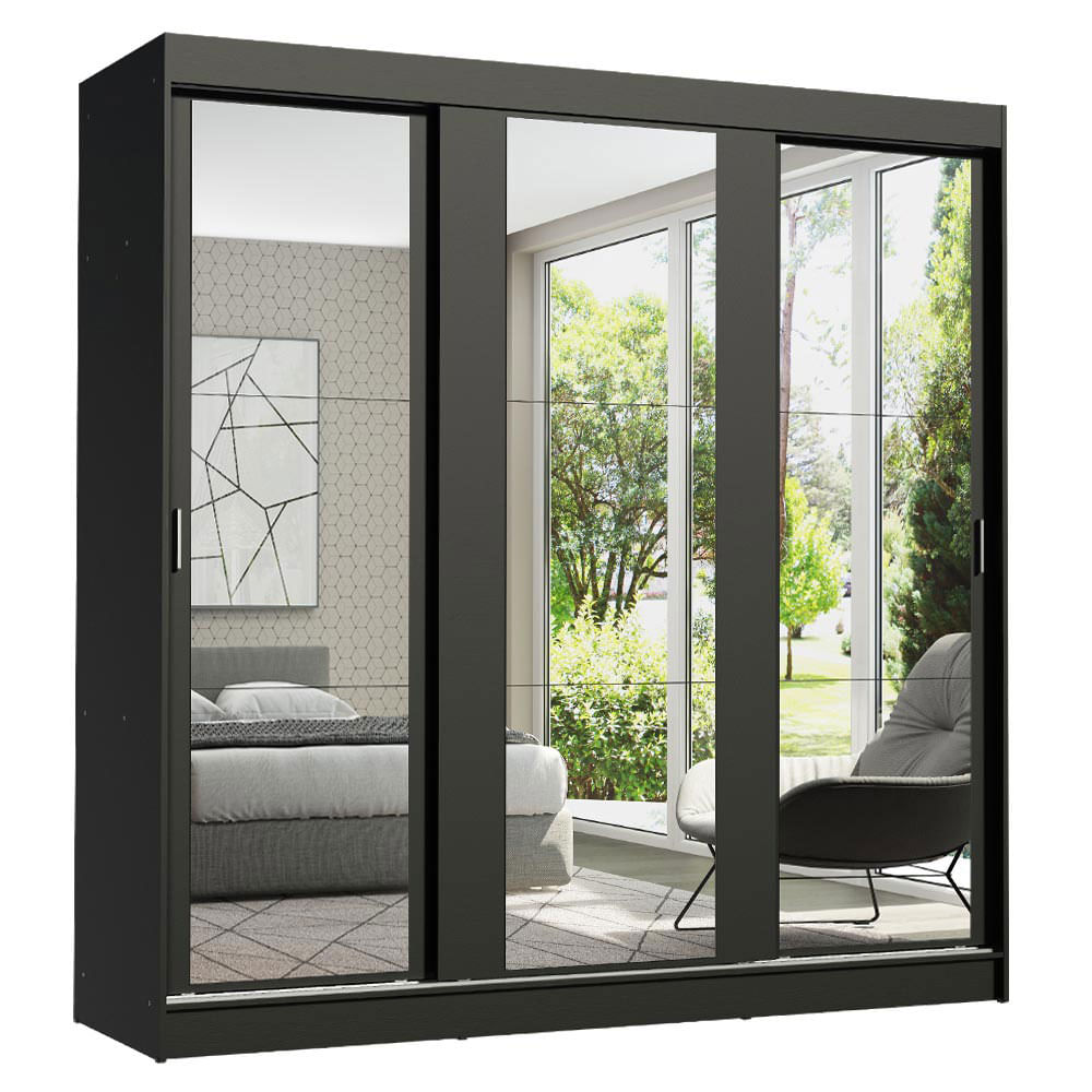 Ropero Doble Madesa Reno 3 Puertas Corredizas con 3 Espejos