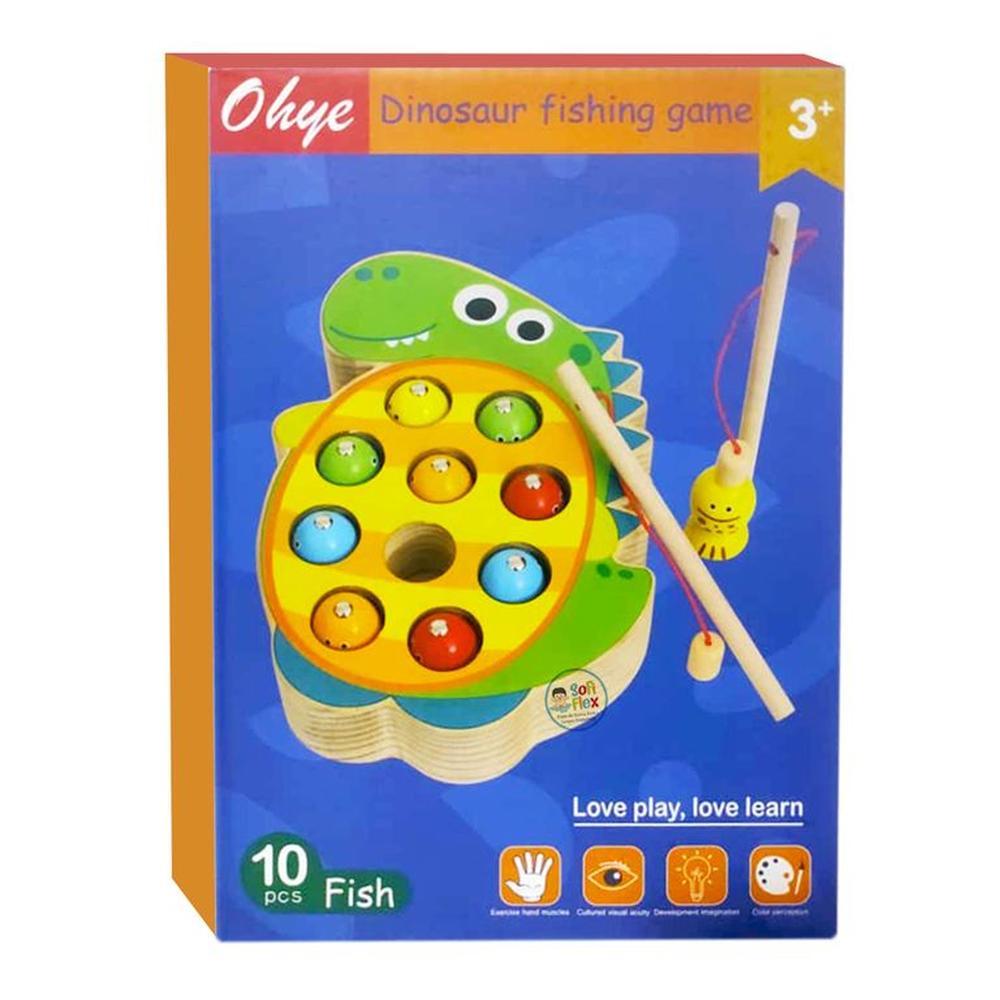 Juego de Pesca en Madera Dinosaurio