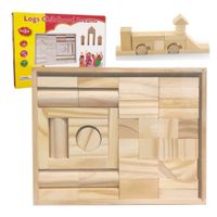 Bloques de Construccion Madera Natural 38 pzas.