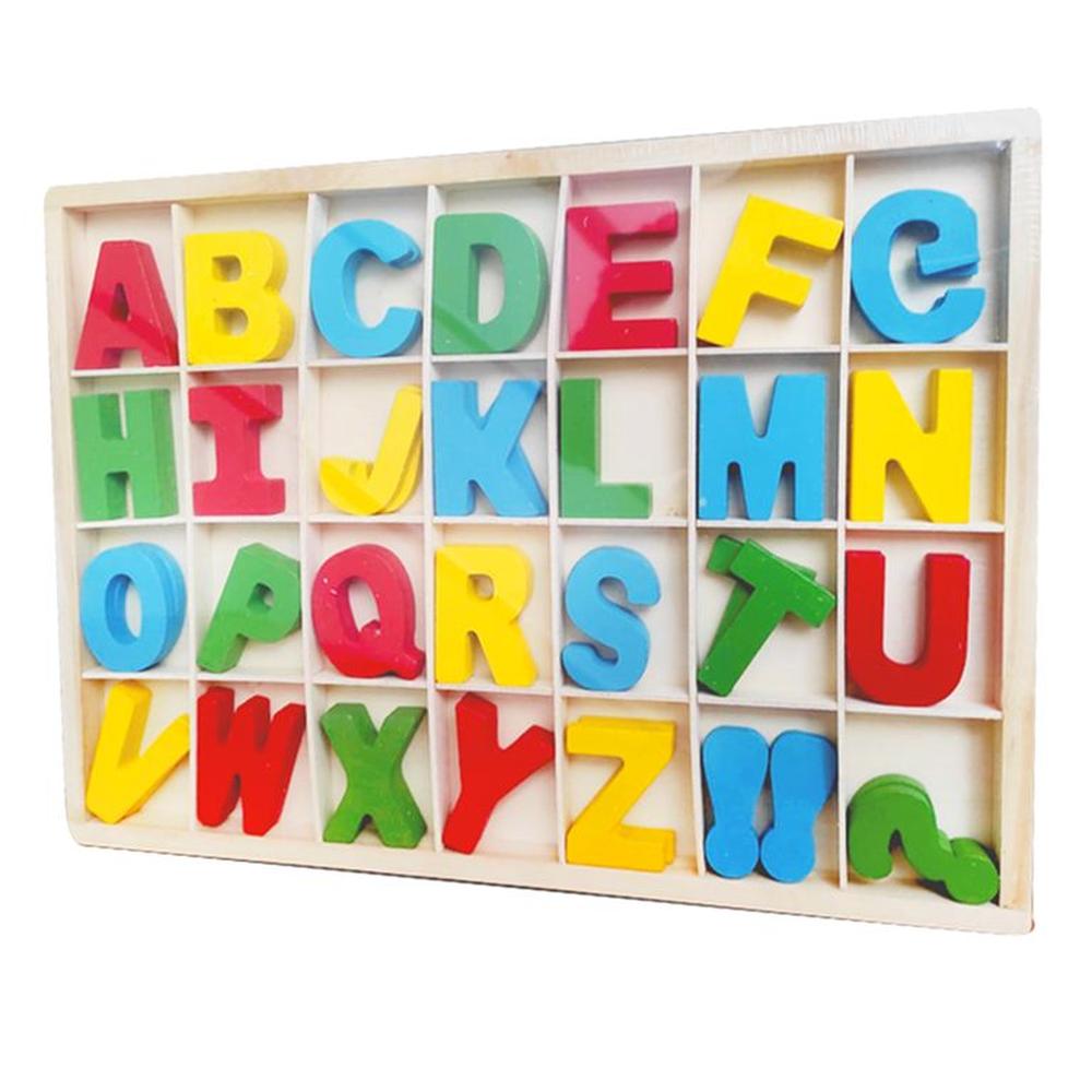 Set De 56 Letras Alfabeto Mayúsculas De Madera Colores