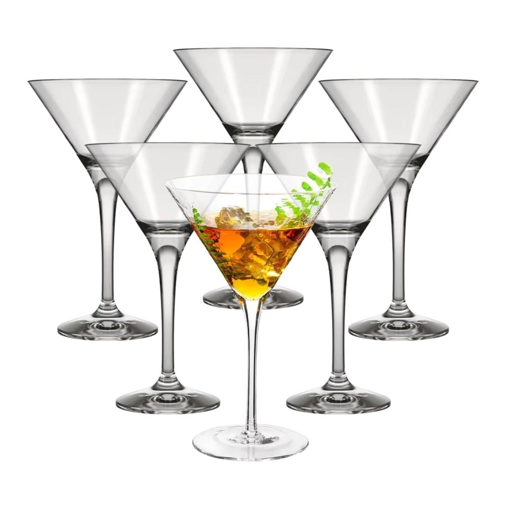 Set de 6 Copas Martini Vidrio 100ml Resistentes y Versátiles