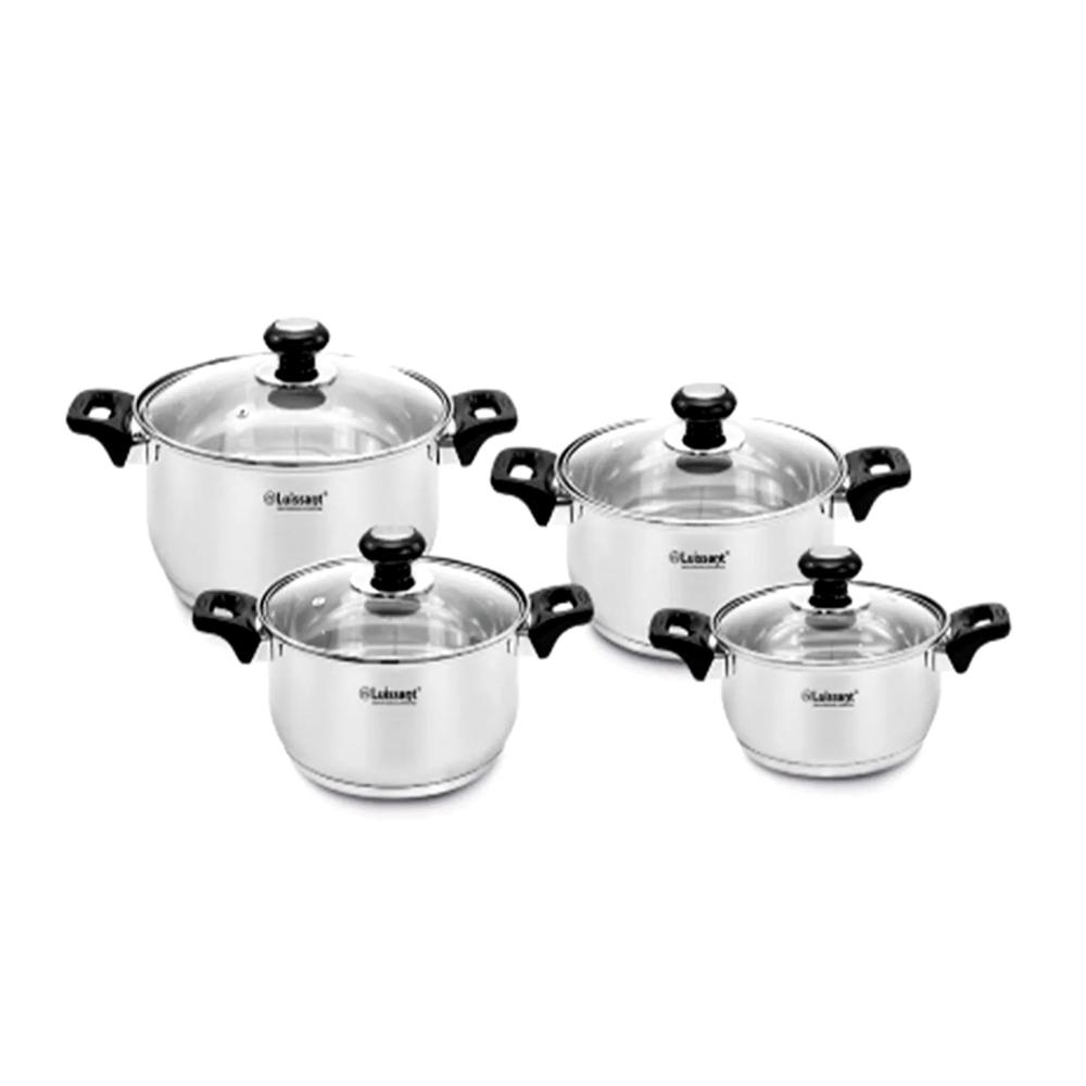 Juego de ollas Luissant LU 1104A 8 Piezas Negro
