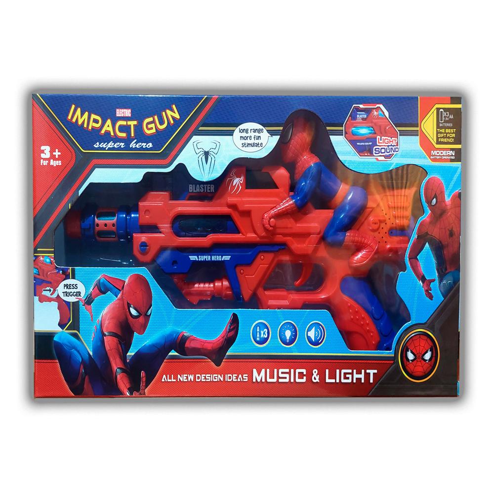 Pistola Juguete Eléctrica Spiderman con Luz y Sonido
