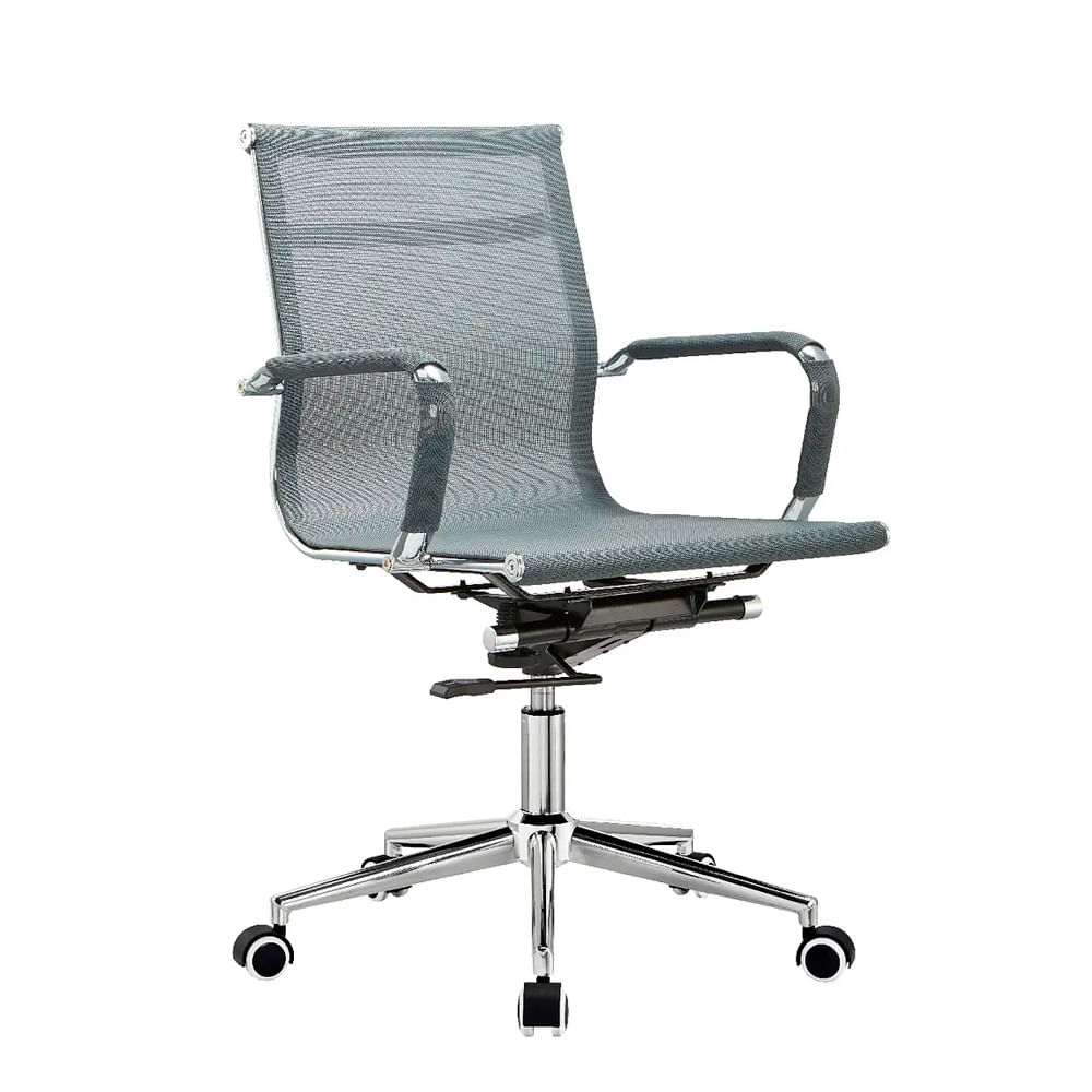 Silla de Oficina Ergonómica Miami Gerente Malla Gris Ofideas