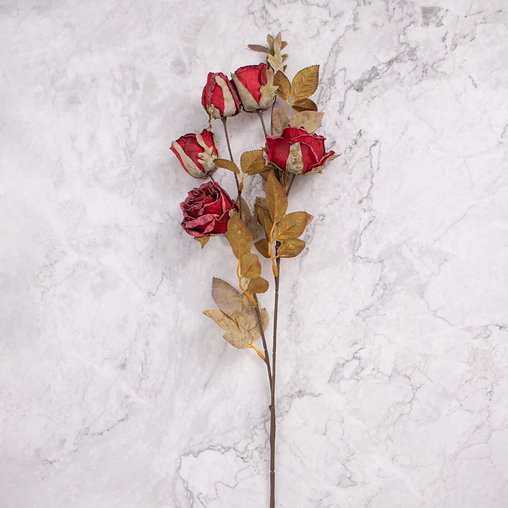 Rosa en Vara en Pack de 2 Rojo Panorama Hogar