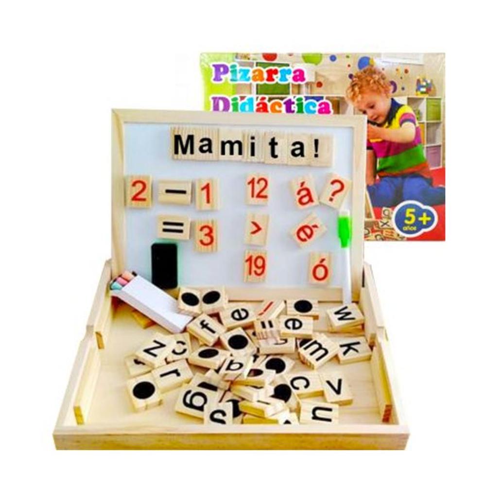 Pizarra Magnetica Didactica 2 en 1 Fichas de Madera