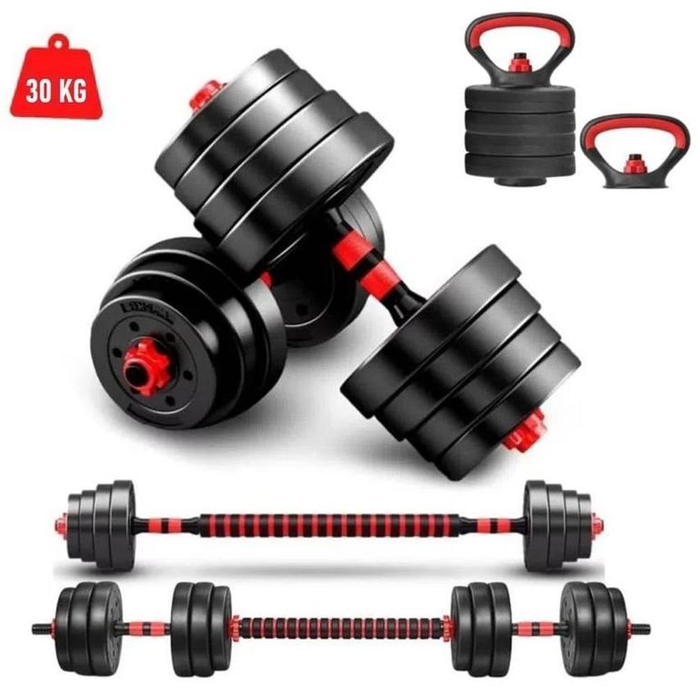 Pesas Convertidoras de 30 kilos color Rojo