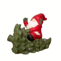 Figura Navideña Nomo con Árbol de Cerámica