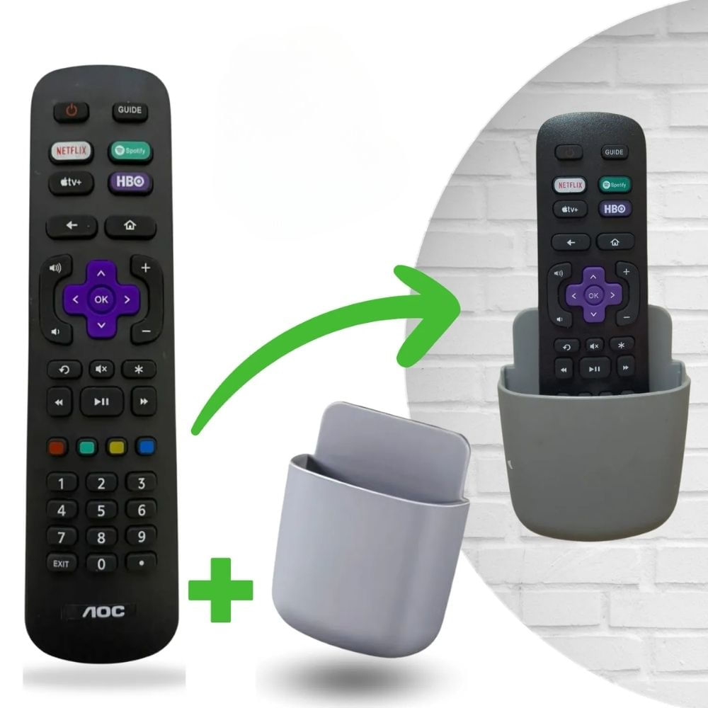 Control Remoto Aoc Roku Tv + Soporte Griis