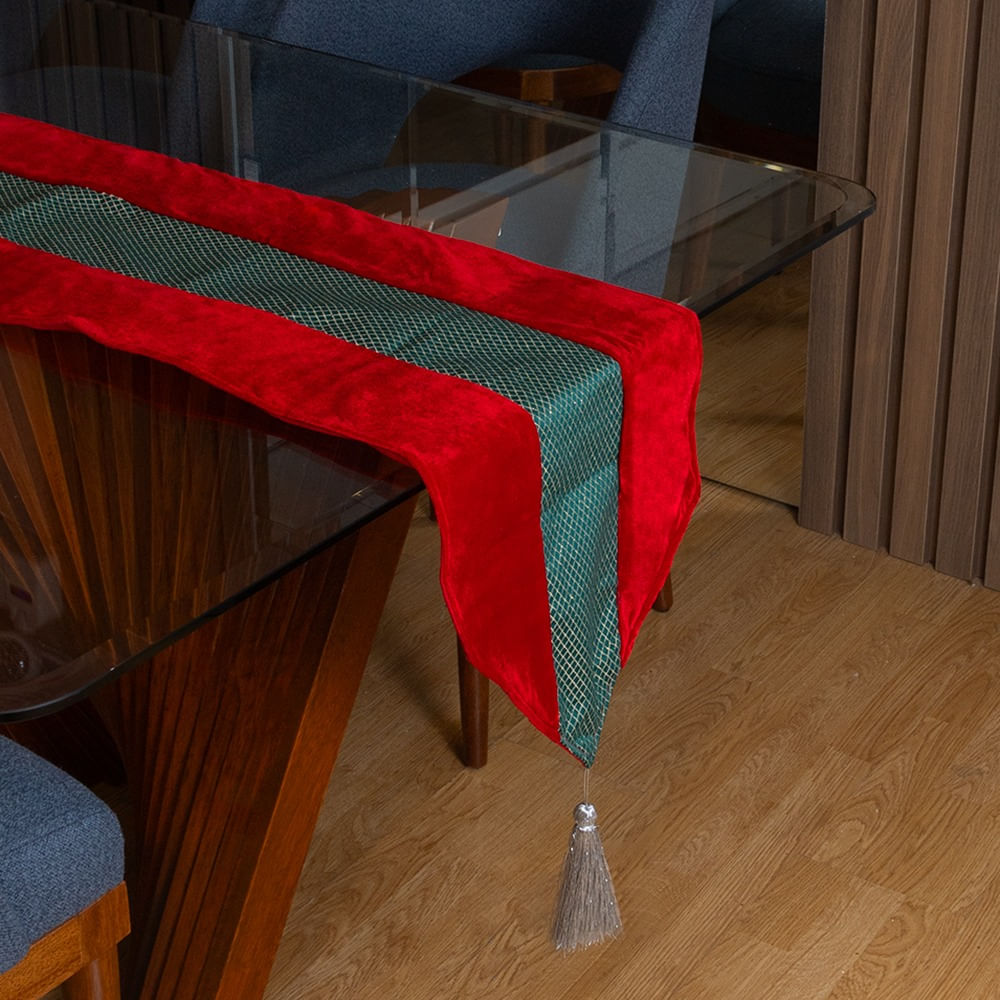 Camino Rojo Y Verde De Poliester